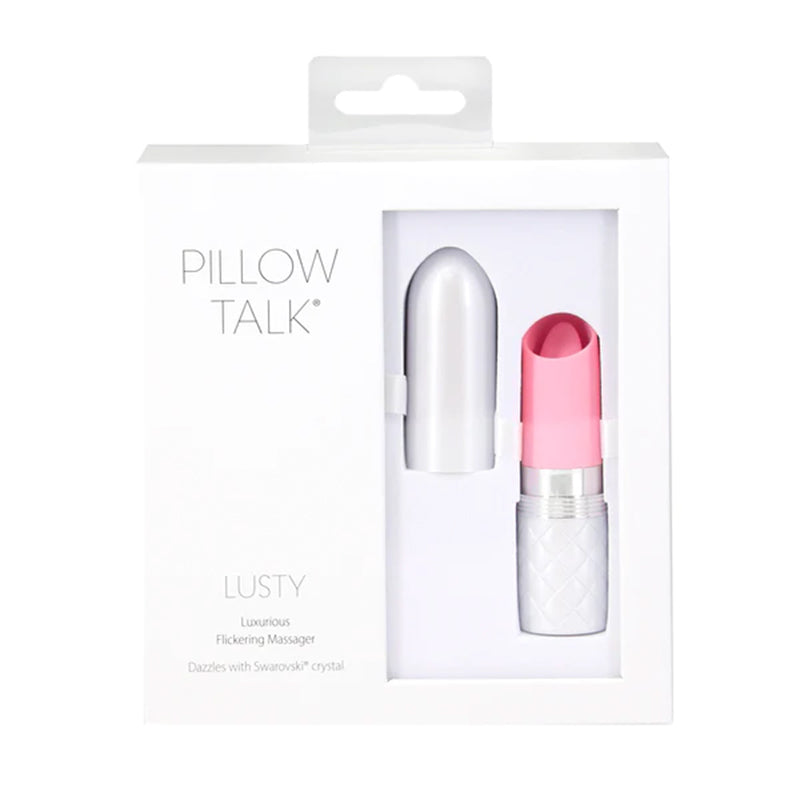 Pillow Talk Lusty Masajeador Parpadeante Con Cristal Rosa