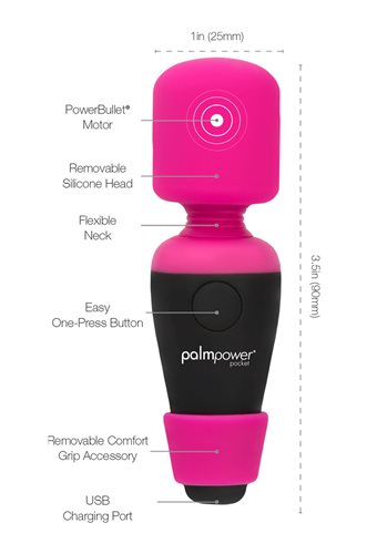 Masajeador de bolsillo Palm Power Fucsia