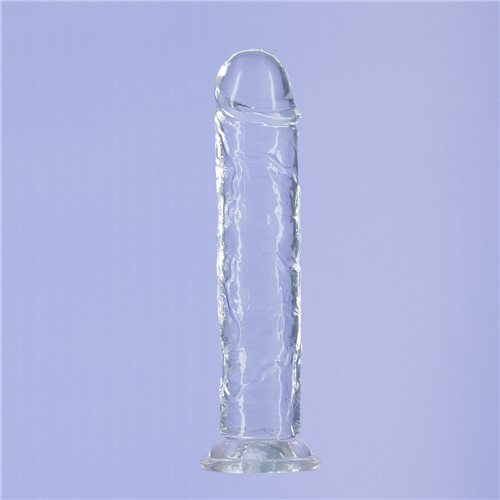 Addiction Crystal 8 Vertical Dong Clear Tpe con bala "