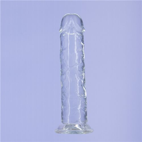 Addiction Crystal 8 Vertical Dong Clear Tpe con bala "