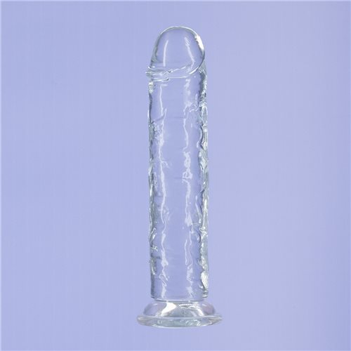 Addiction Crystal 8 Vertical Dong Clear Tpe con bala "