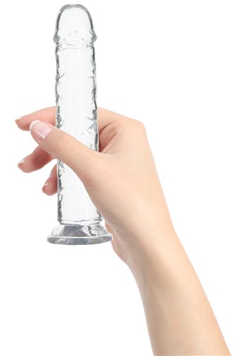 Addiction Crystal 8 Vertical Dong Clear Tpe con bala "
