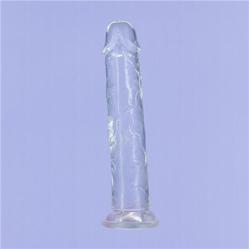Addiction Crystal 9 Vertical Dong Clear Tpe con bala "