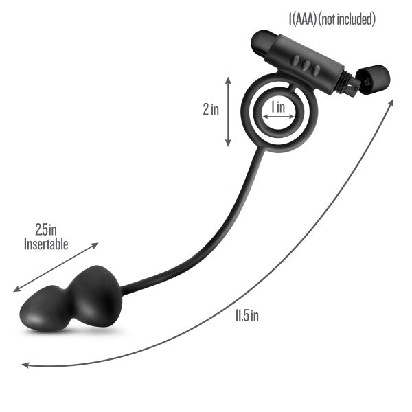 Thee Plug Silicona Con Anillo Vibrador Negro