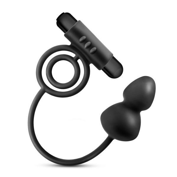 Thee Plug Silicona Con Anillo Vibrador Negro