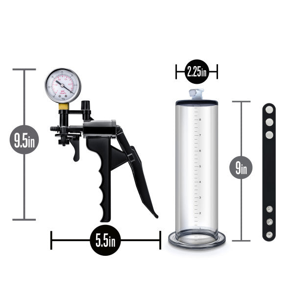 Sistema de bomba de pene Performance Vx8 Premium con correa de silicona para el pene, transparente
