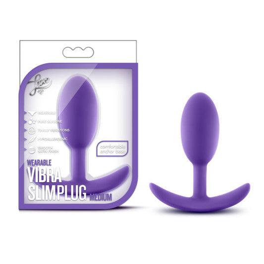 Luxe Plug Vibrador Slim Violeta Mediano