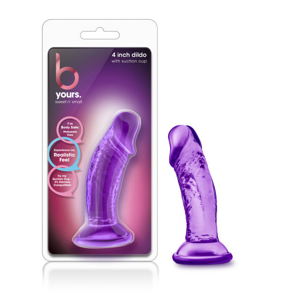 B Yours Sweet N Consolador Pequeño De 4 Pulgadas Con Ventosa Púrpura