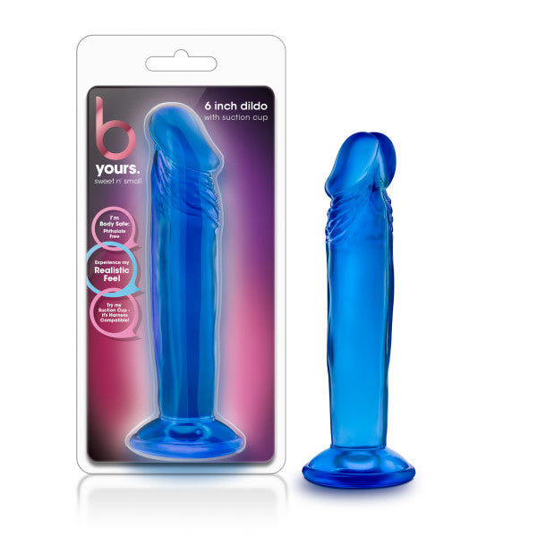B Yours Sweet N Consolador Pequeño De 6 Pulgadas Con Ventosa Azul