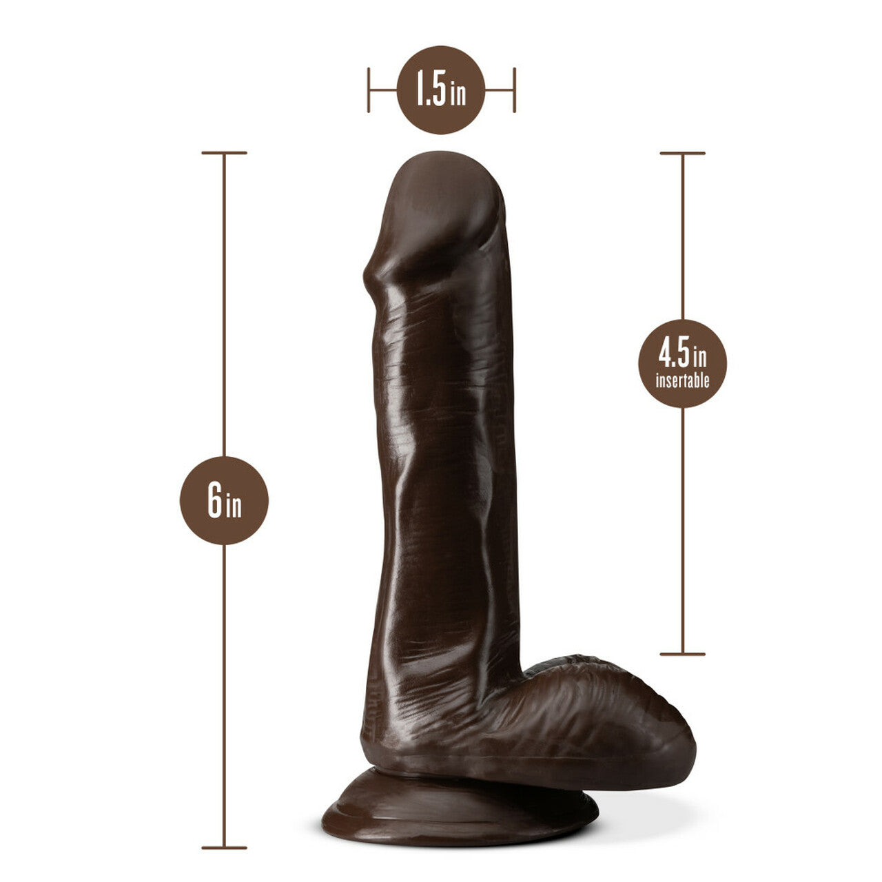 Dr Skin Plus Consolador Posable de 6 pulgadas Chocolate