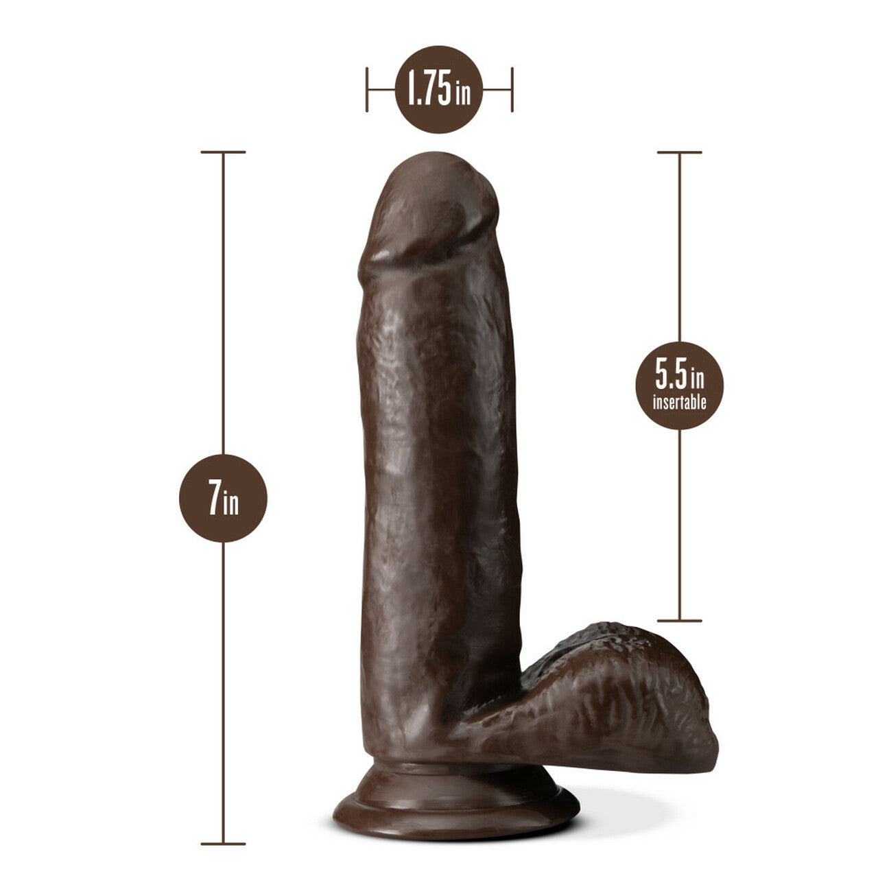 Dr Skin Plus Consolador Girthy Posable de 7 pulgadas Chocolate