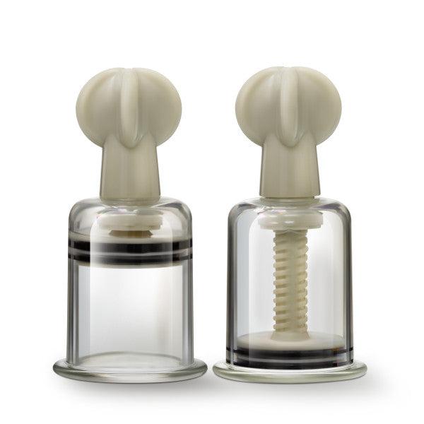 Temptasia Clit & Nipple Twist Succionadores grandes, juego de 2 transparentes