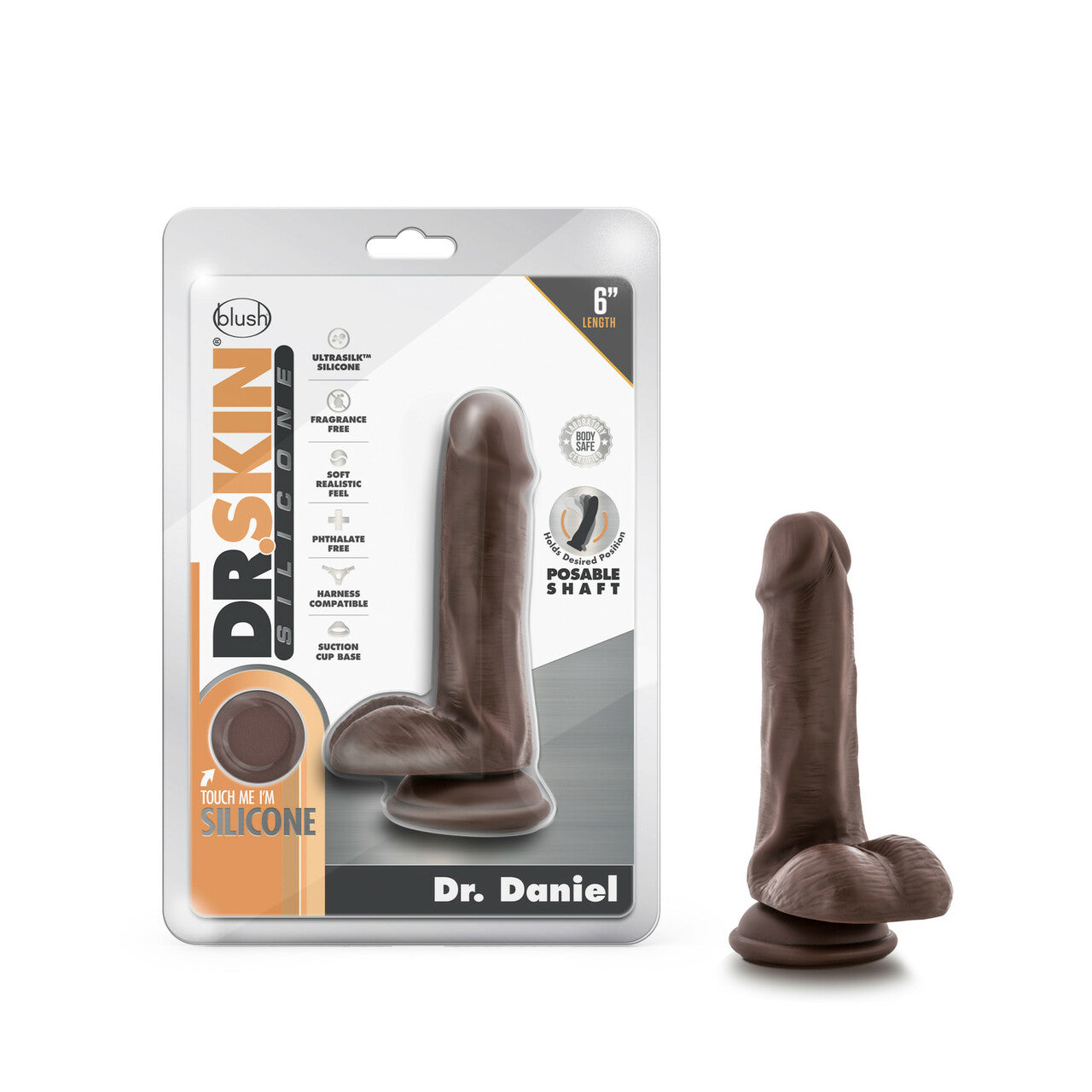 Dr Skin Silicona Dr Daniel 6in Consolador Chocolate