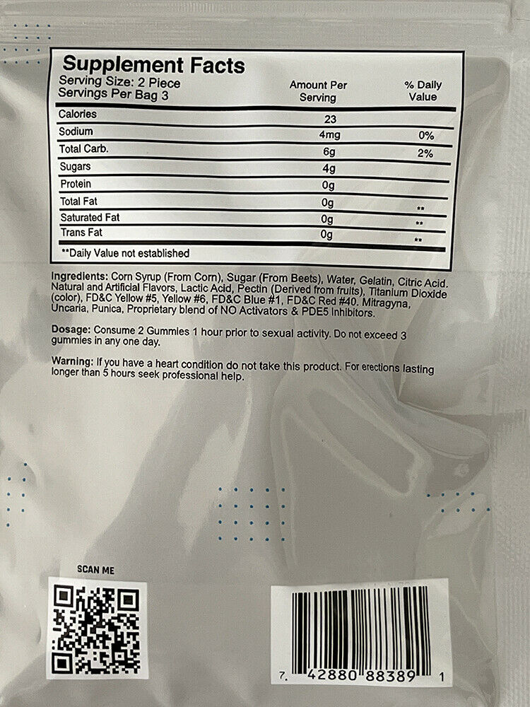 Gomitas de mejora masculina Boner Bear, 1 paquete (6 piezas)