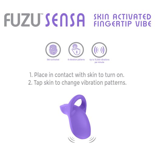 Vibrador para dedos activado por piel Fuzu Sensa Púrpura