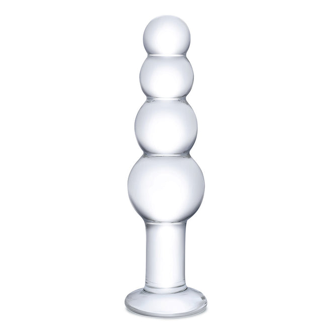 Crystaline Pleasure Glass Beaded Butt Plug