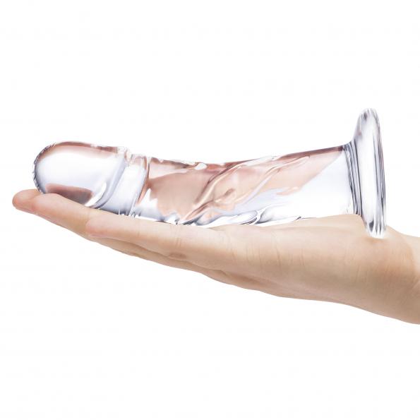 Glas 7 Consolador De Vidrio Realista Curvado W Venas "