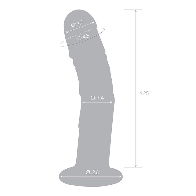 Glas 7 Consolador De Vidrio Realista Curvado W Venas "
