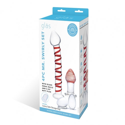 Thee Swirly Set W/ Glass Kegal Balls & Butt Plug