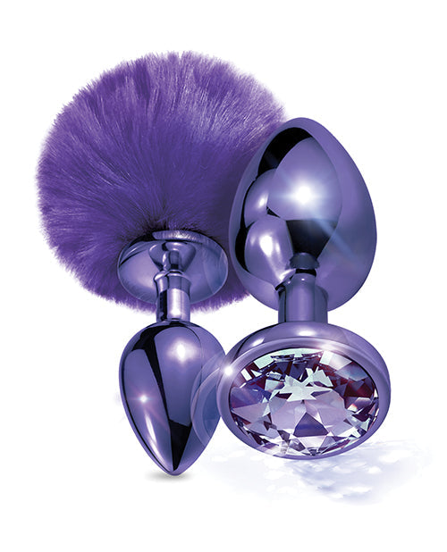 Nixie Juego de plug anal de metal Pom Pom & Jewel Púrpura Metálico