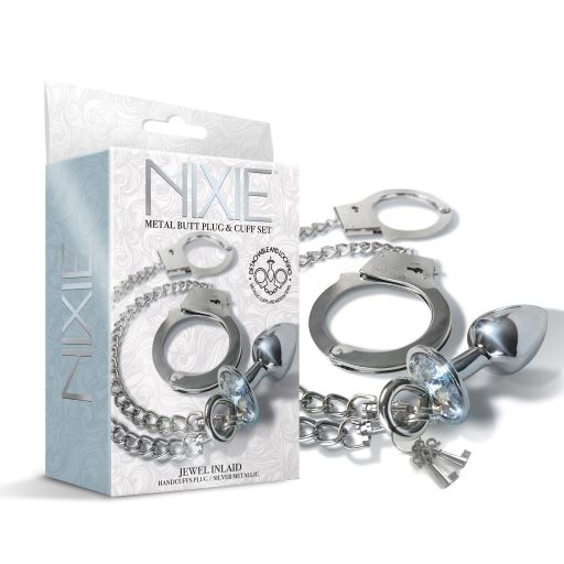 Juego de brazalete y tapón plateado Thee