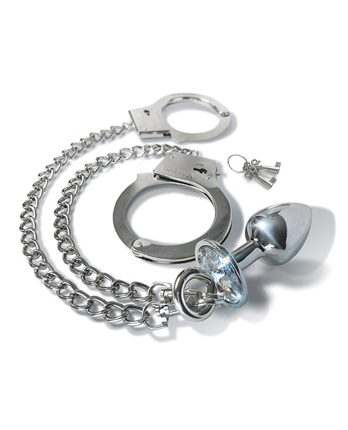 Juego de brazalete y tapón plateado Thee