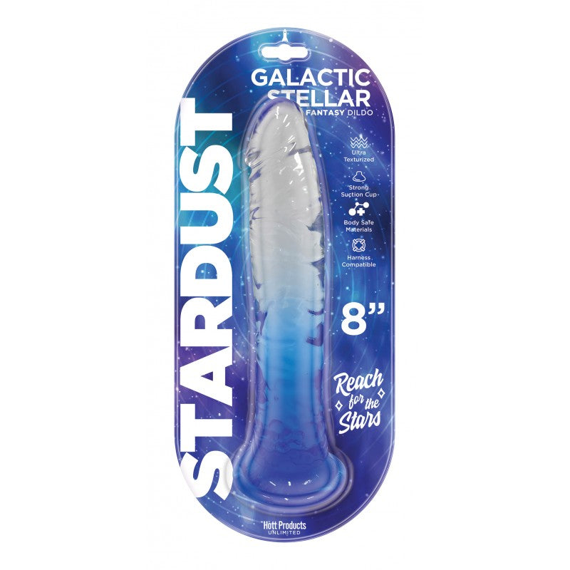Stardust Galactic Stellar Jelly Consolador 8in Azul Cristal