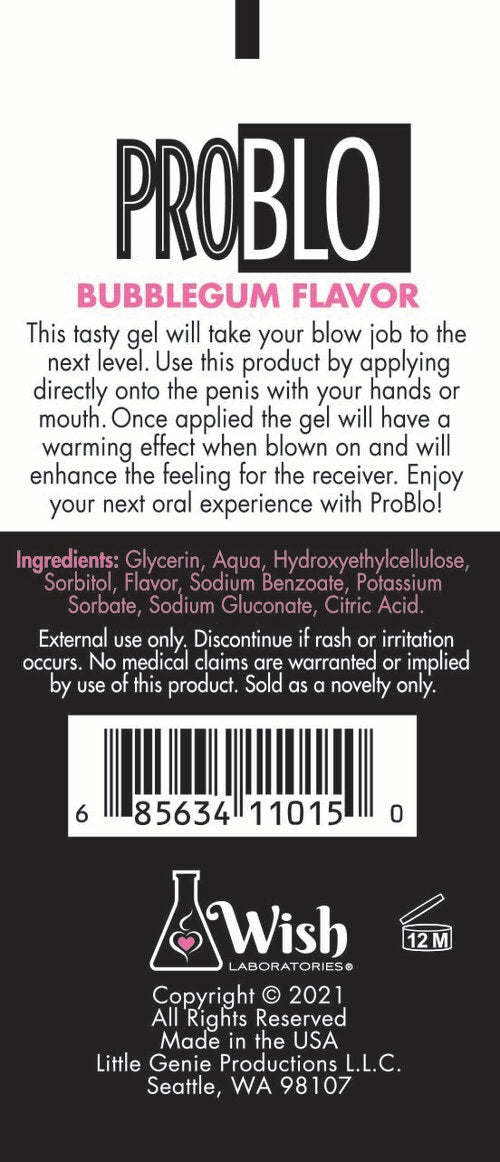 Problo Gel de Placer Oral Chicle 1.5 Oz