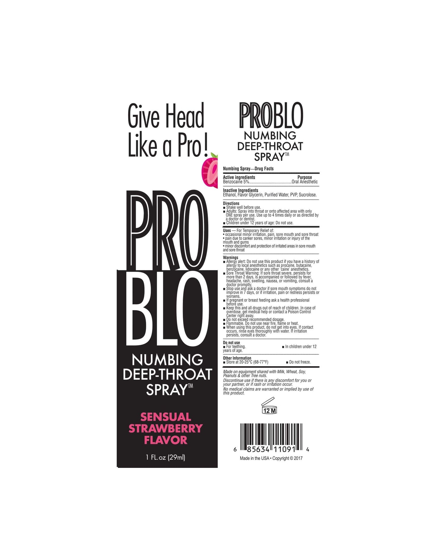 Problo Spray Garganta Profunda Fresa
