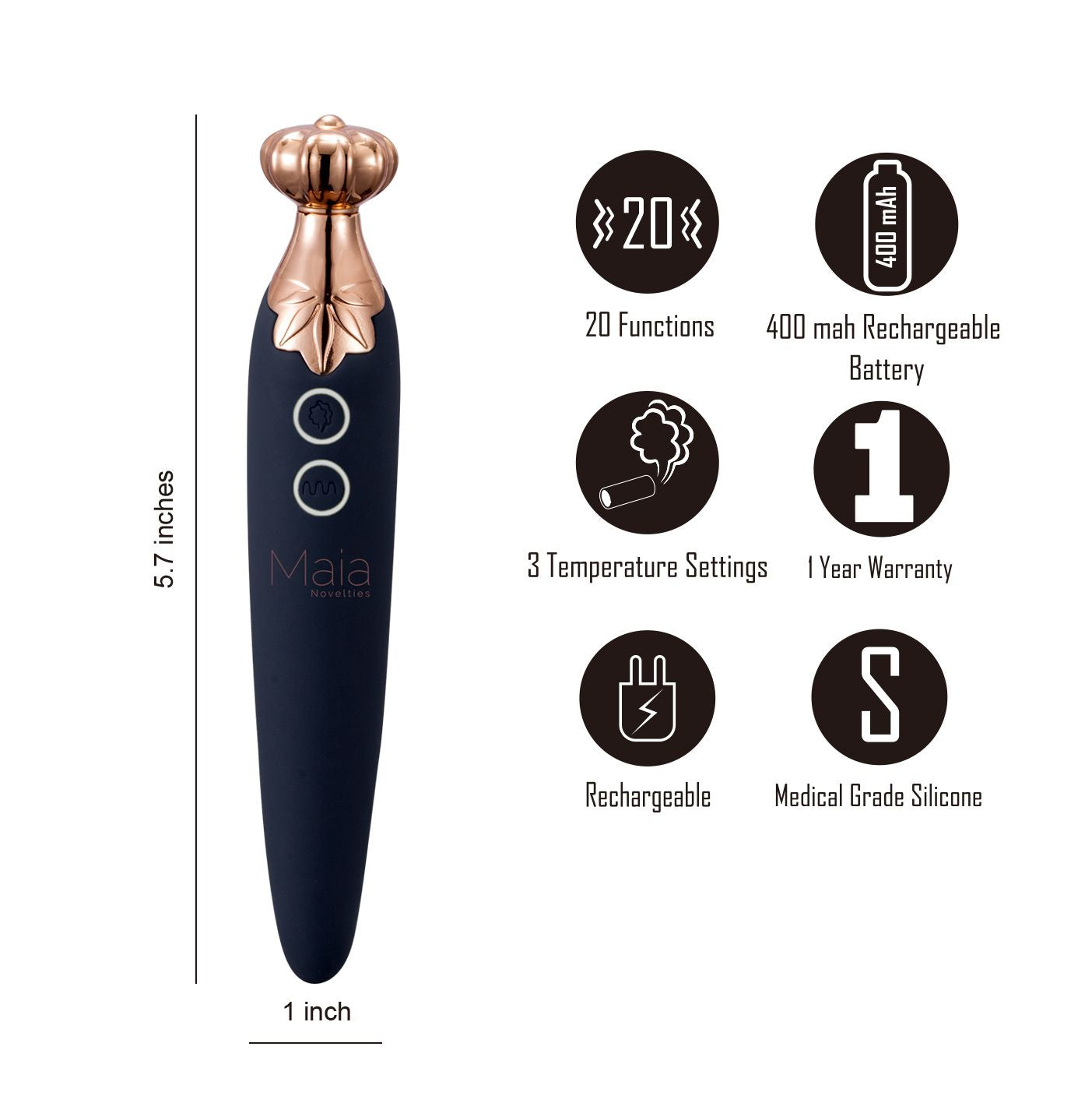 Vaporizador Vibrador Silicona Recargable Vape Negro
