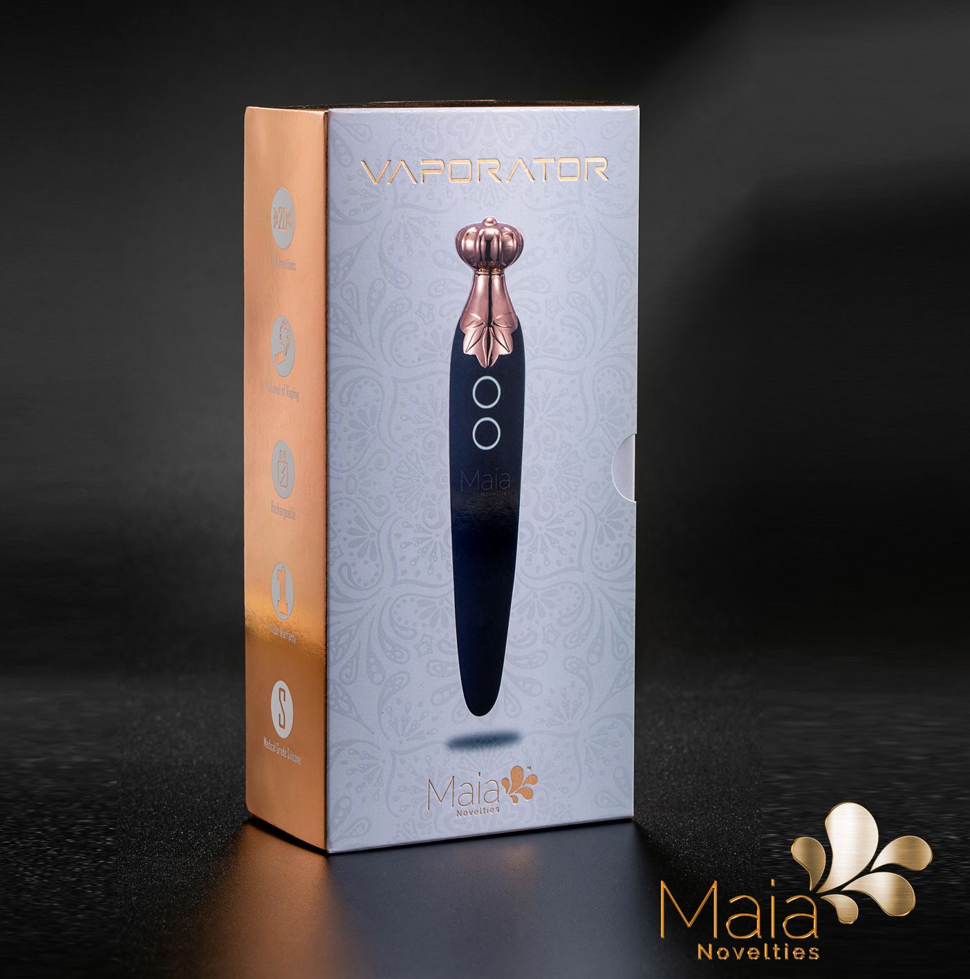 Vaporizador Vibrador Silicona Recargable Vape Negro