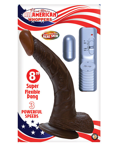 Whopper afroamericano de 8 pulgadas con vibración. Marrón