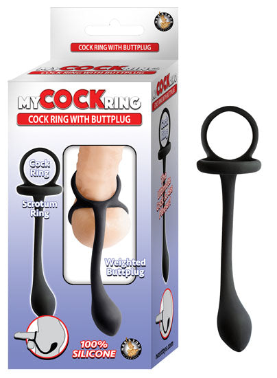 My Cockring Anillo Para El Pene Con Plug Anal Negro