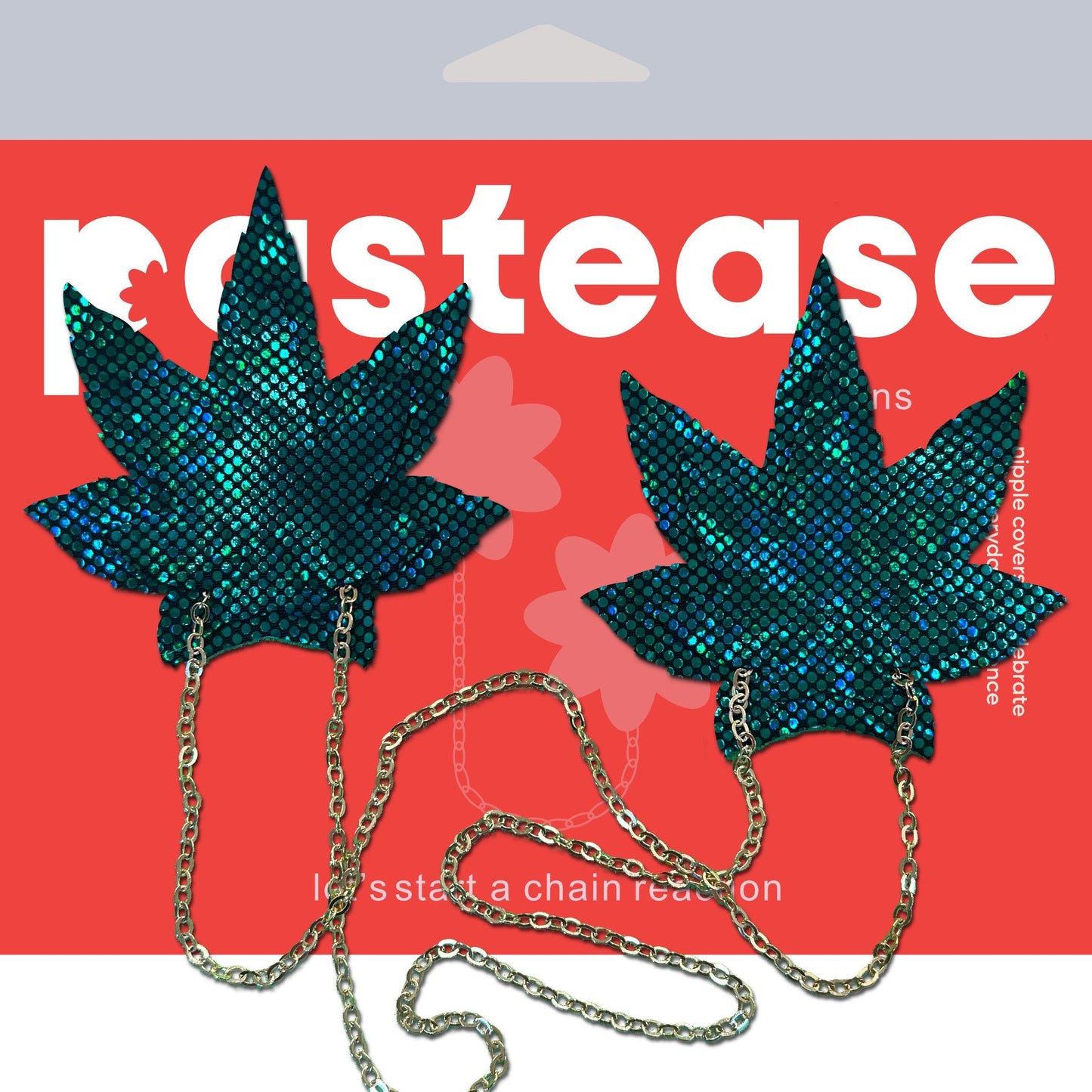 Bola de discoteca de vidrio destrozado Weed W Gold Chain Pezones Pasties