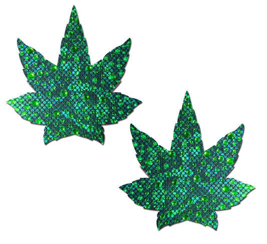 Pastease Indica Pot Leaf Crystal Green Weed Empanadillas para pezones