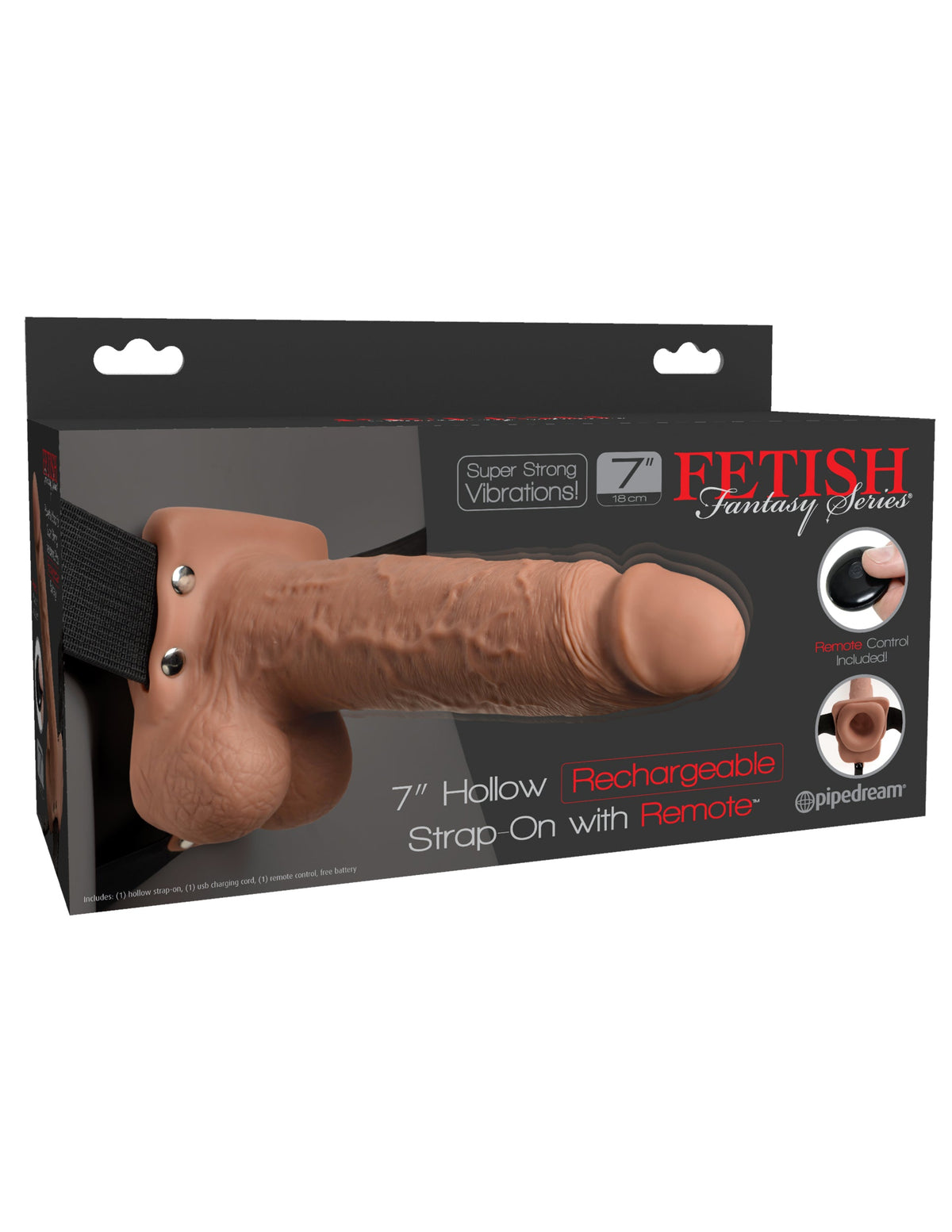 Fetish Fantasy 7 In Hollow Recargable Arnés Remoto Bronceado