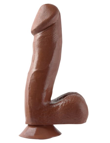 Basix Rubber Works 6.5in Dong W/suction Cup Brown