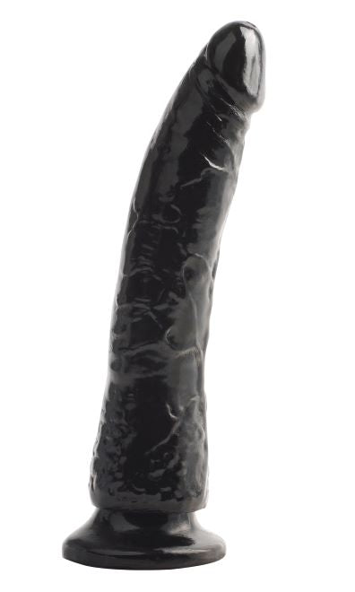 Basix Rubber Works Dong delgado negro de 7 pulgadas con ventosa