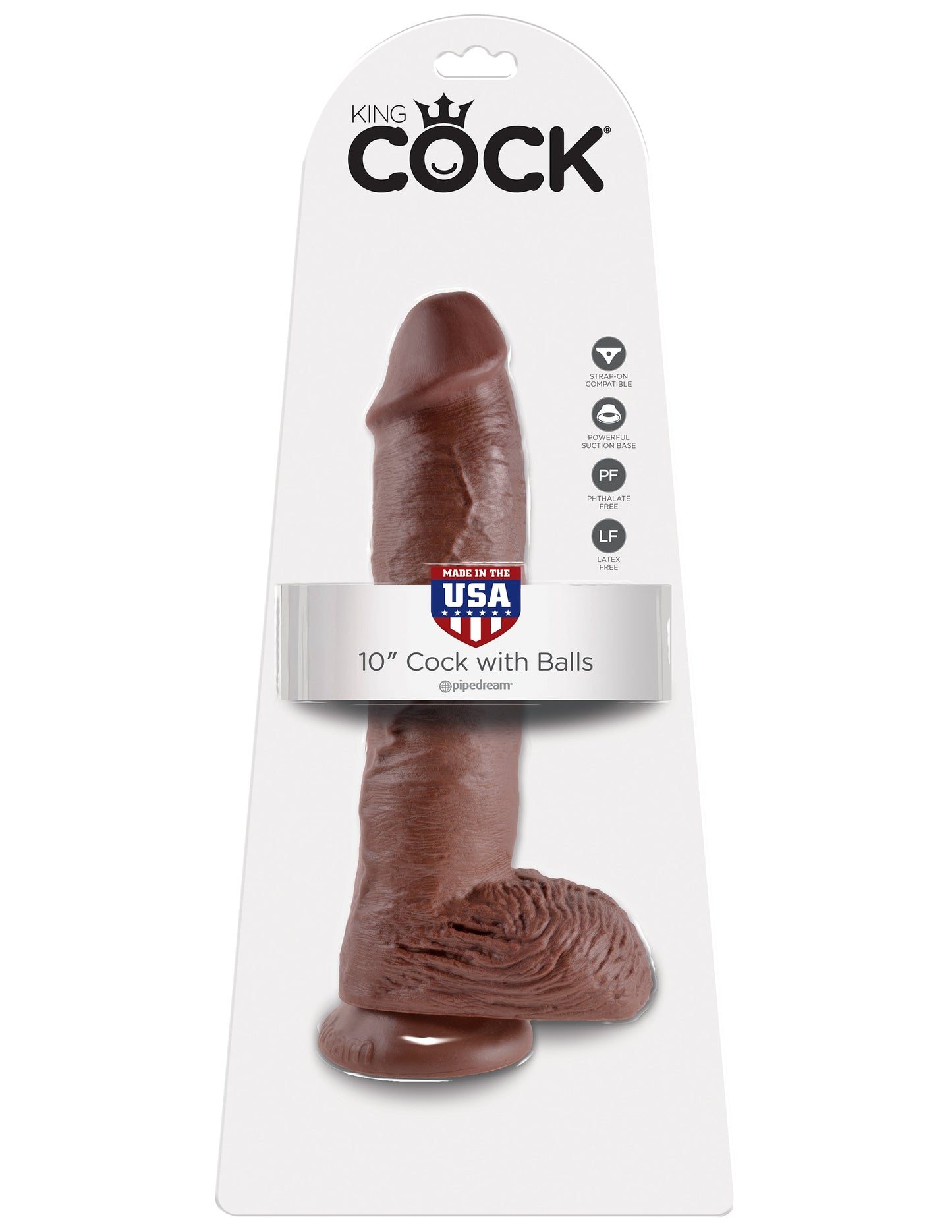 King Cock 10 En Polla C/bolas Marron