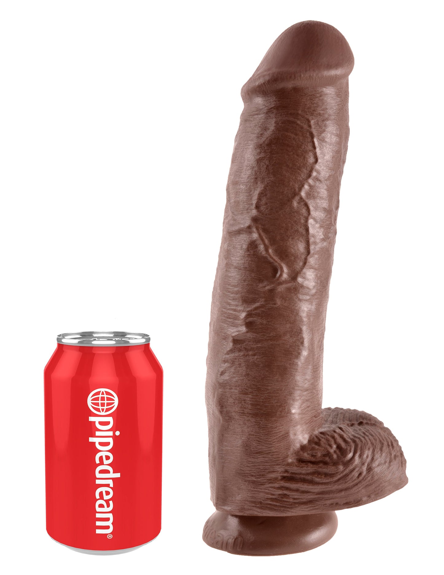 King Cock 11 In Cock W/balls Brown