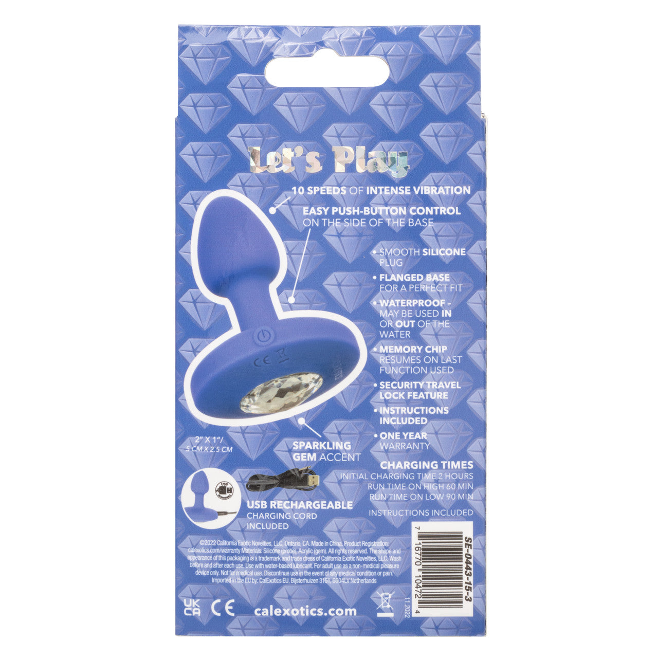 Sonda Vibradora Cheeky Gems Pequeña Azul