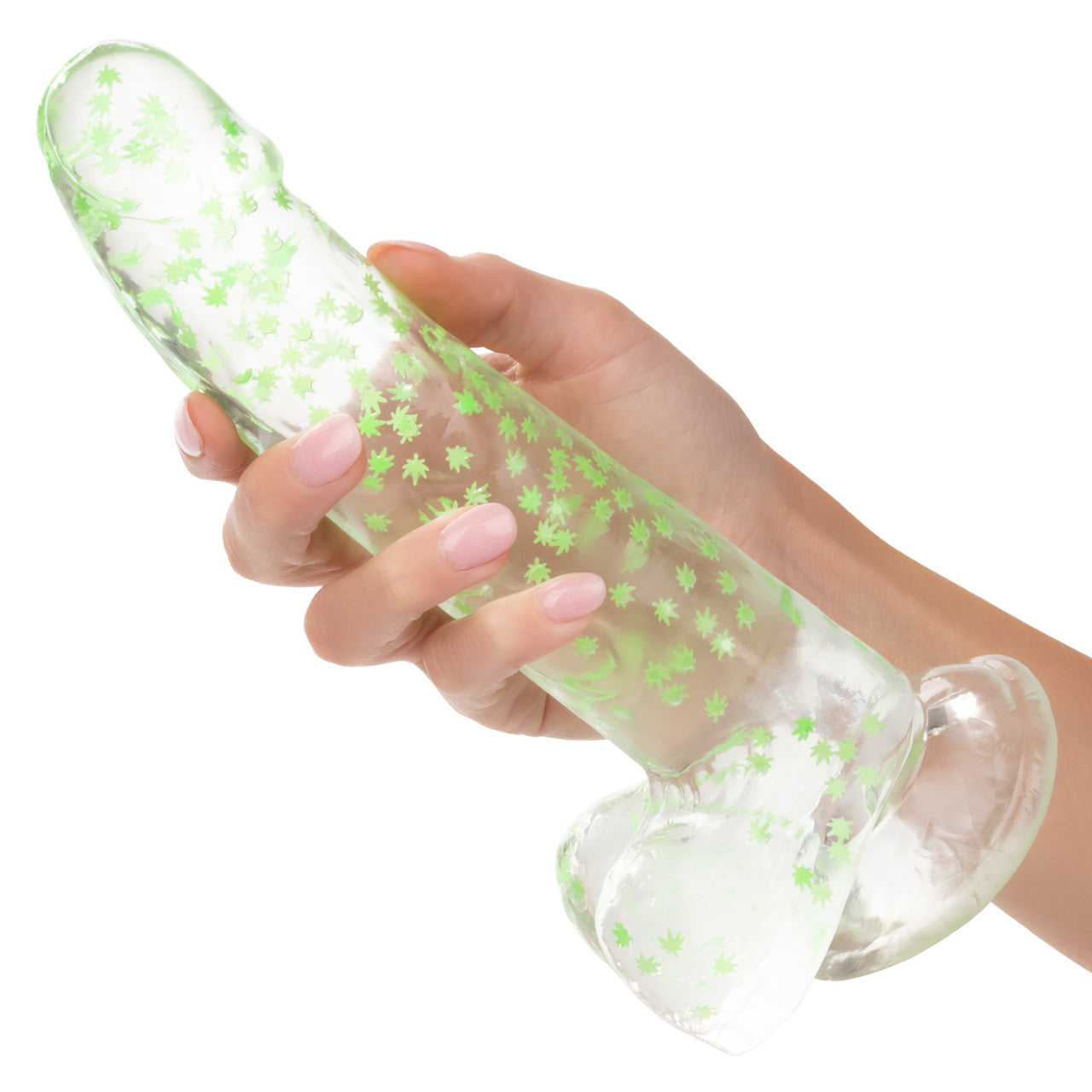 Naughty Bits I Leaf Dick Brilla en la oscuridad Consolador de hojas de hierba