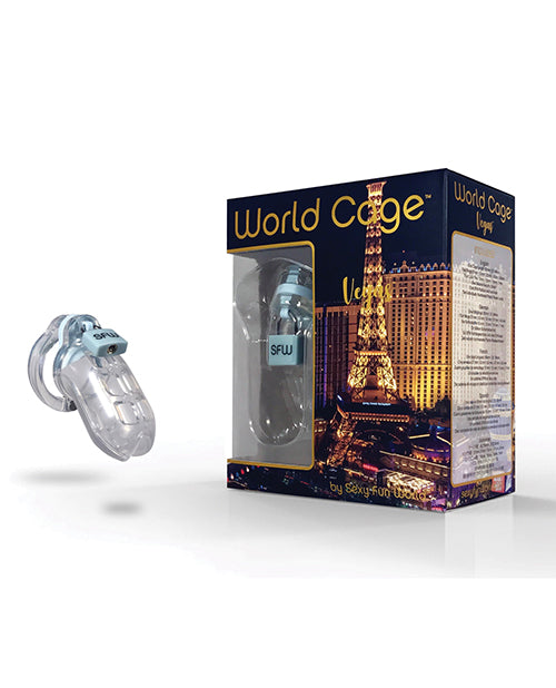 Vegas World Cage Kit Jaula para pene transparente de 85 mm