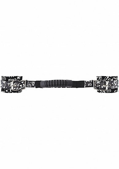 Graffiti Glam Handcuffs with Handle - Black