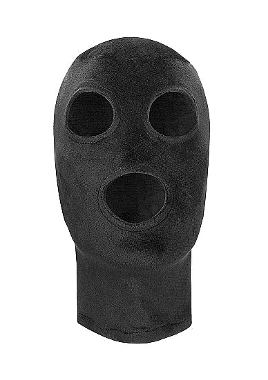 Mascarilla De Terciopelo Y Velcro Con Abertura Para Boca Y Ojos Negro