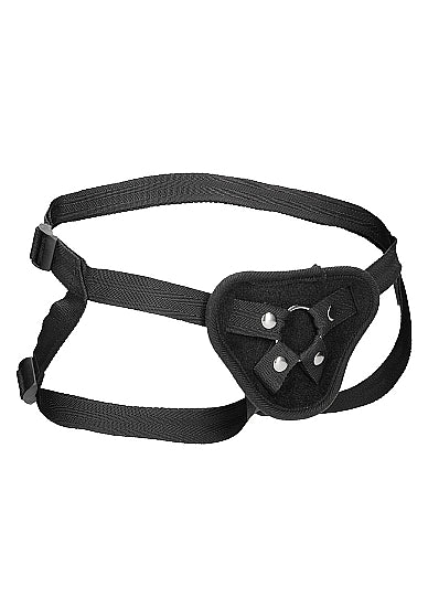 Arnés de terciopelo y velcro con junta tórica ajustable negro