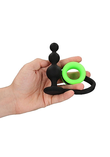 Plug Anal Glow Beads Con Anillo Para El Pene Que Brilla En La Oscuridad