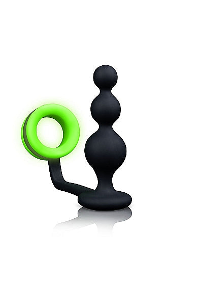 Plug Anal Glow Beads Con Anillo Para El Pene Que Brilla En La Oscuridad