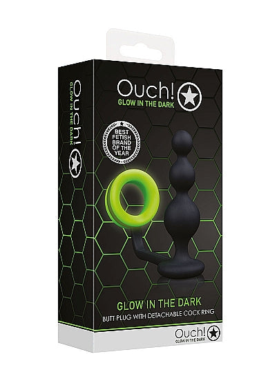 Plug Anal Glow Beads Con Anillo Para El Pene Que Brilla En La Oscuridad