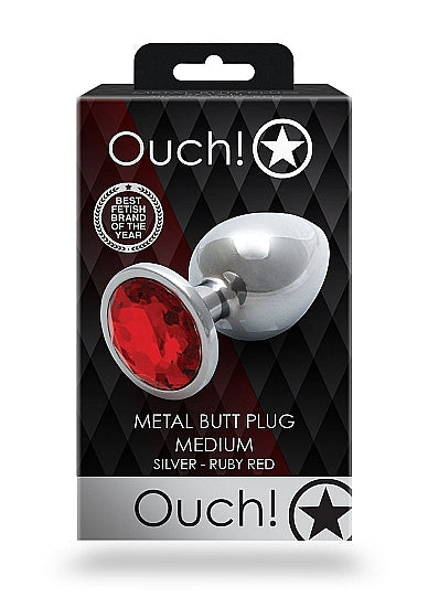 Plug Anal Plata Mediano Scarlet Jewel
